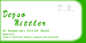 dezso mittler business card