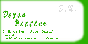 dezso mittler business card